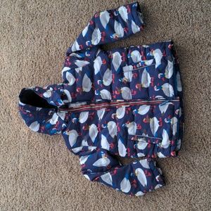 Mini Boden Kids Coat Navy Blue Ducks 11-12y 152cm